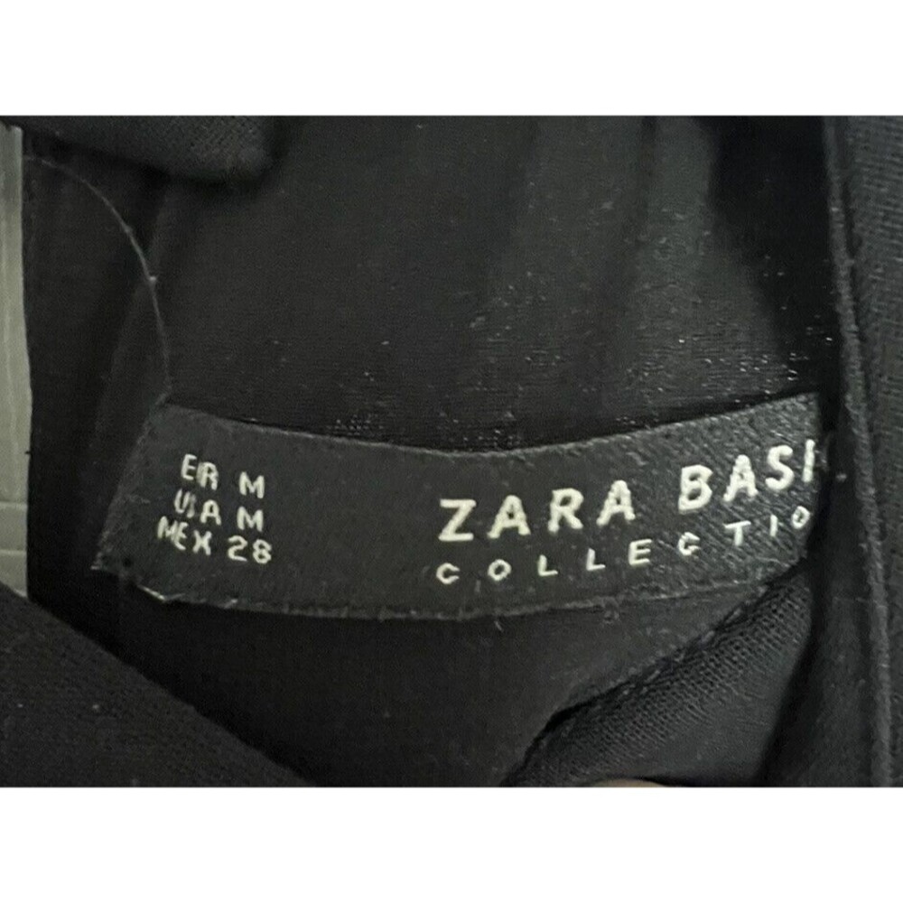 ZARA Basic Women's Sleeveless Wide Leg Jumpsuit Black Size Medium High Neck - Picture 4 of 5